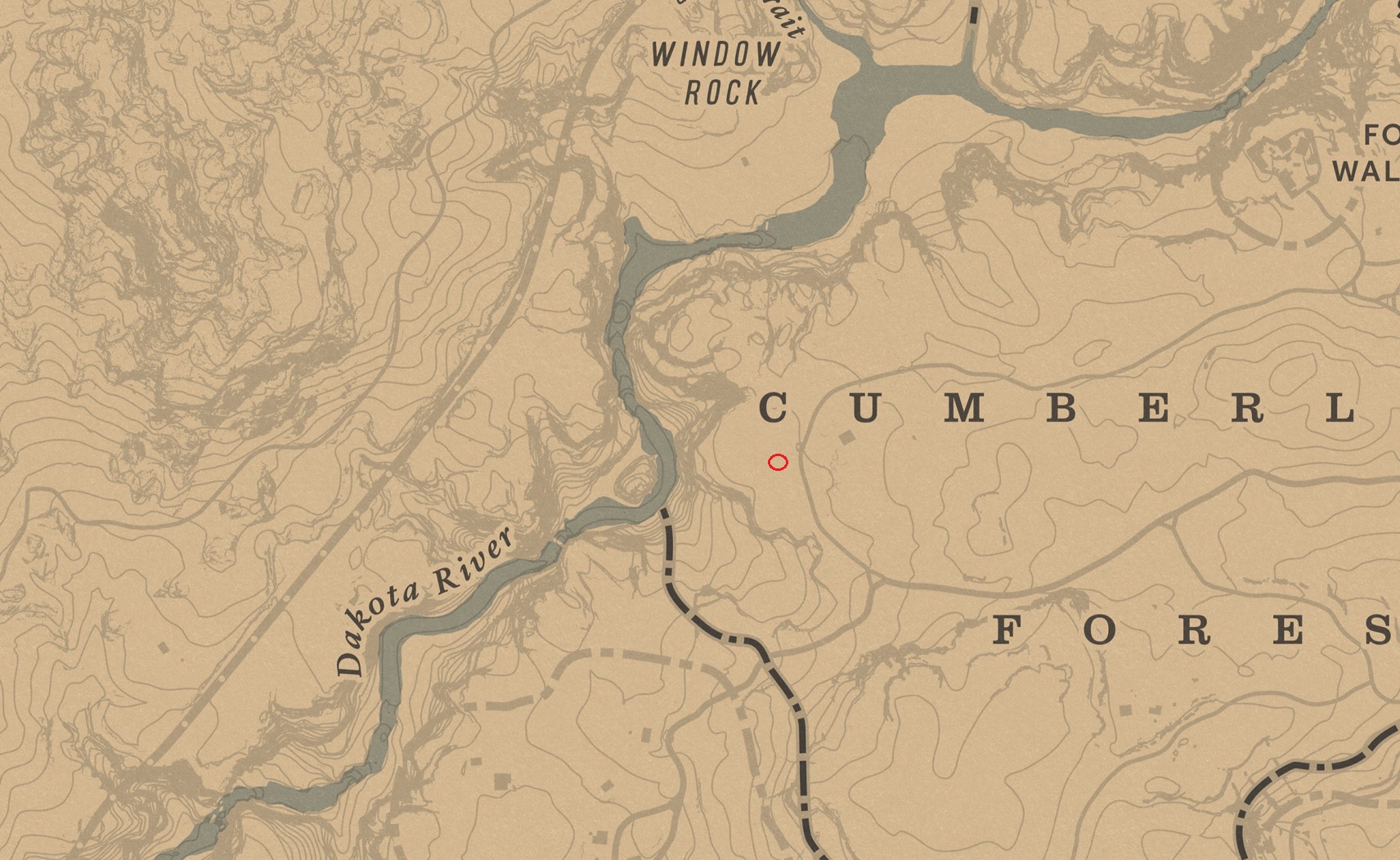 Posizioni di Ram's Head nella foresta di Cumberland