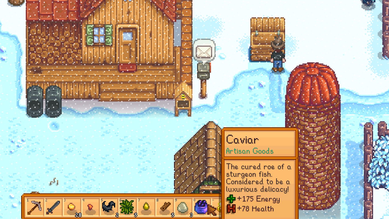 Vendita di caviale nella Stardew Valley