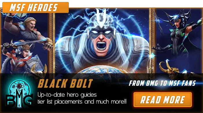 Marvel Strike Force Black Bolt In primo piano