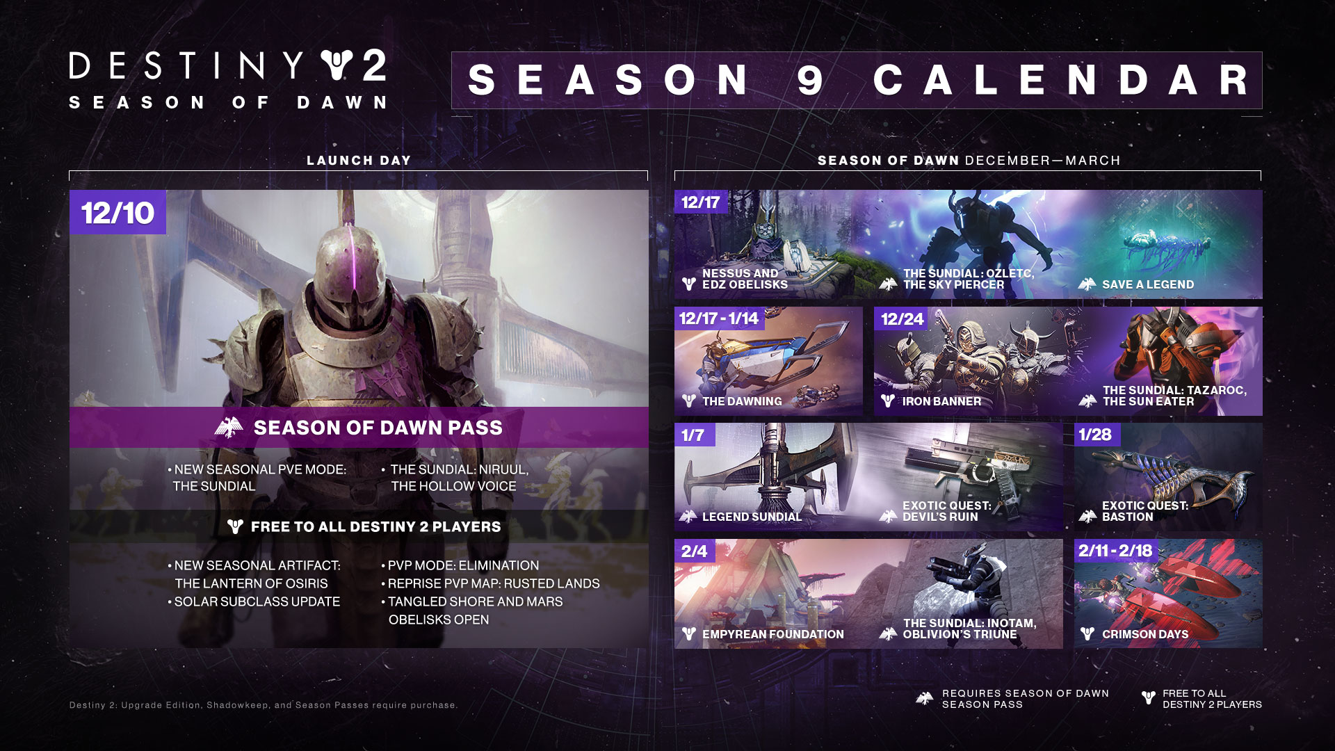 Season of Dawn Calendar