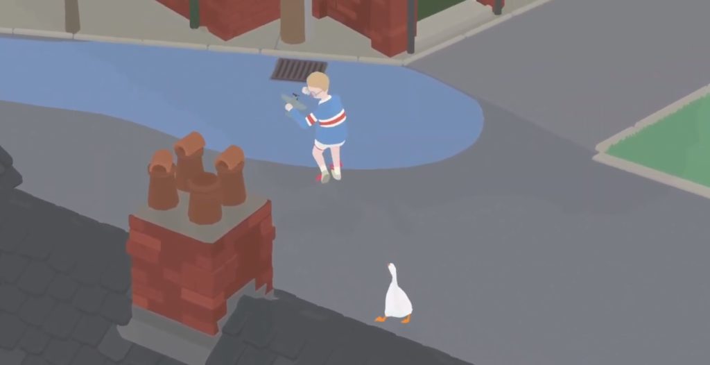 Come Trip The Boy in The Puddle in Untitled Goose Game