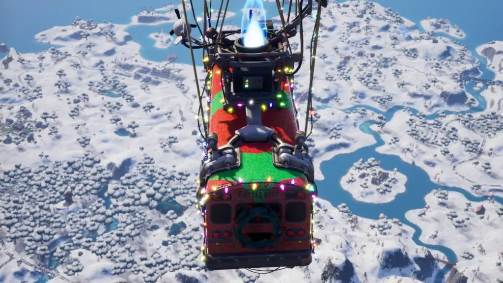 La mappa di Fortnite è completamente coperta di neve