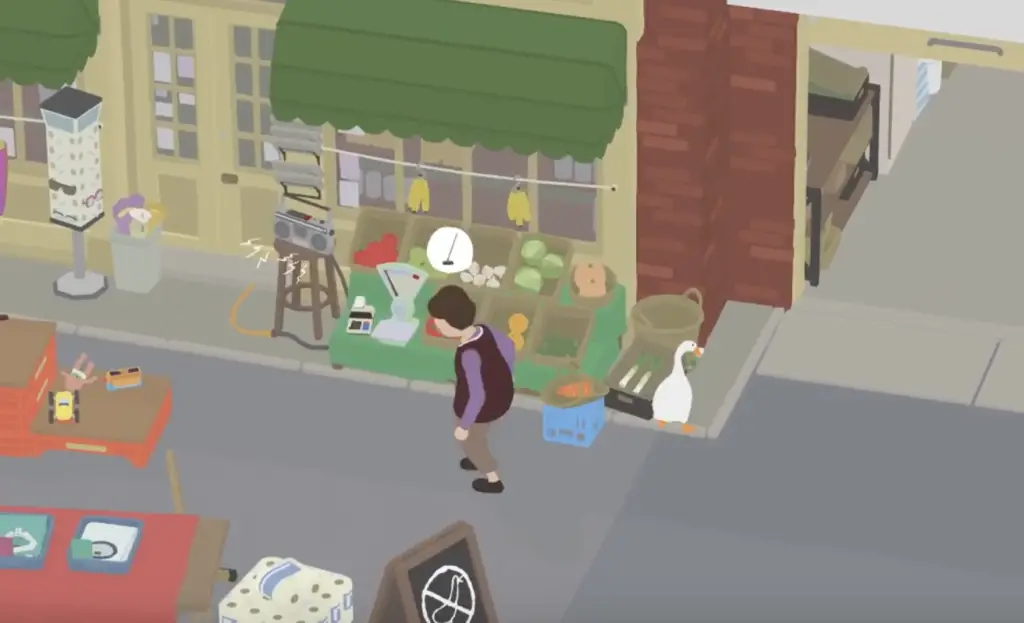 Untitled Goose Game: Come far andare le scale del negozio Ding