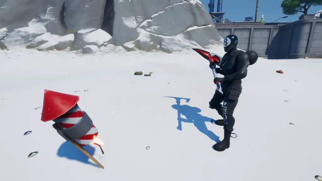 Dove accendere un fuoco d'artificio ghiacciato trovato sulle spiagge nelle sabbie sudate, scogliere scoscese o bacino sporco a Fortnite