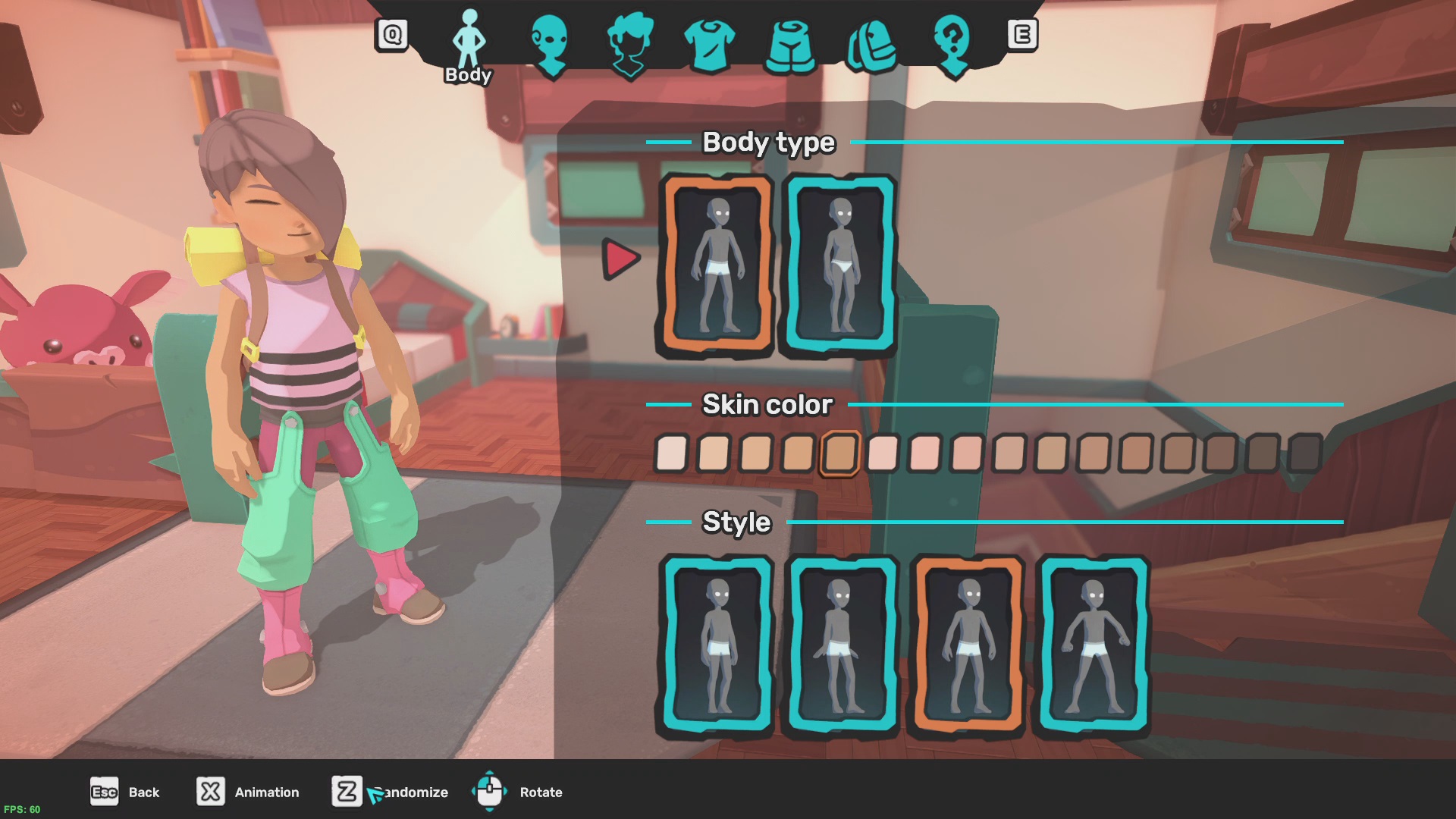 La schermata di creazione del personaggio