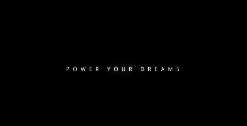 Slogan dei marchi di Microsoft "Power Your Dreams" dal trailer di Xbox Series X. Slogan dei marchi di Microsoft "Power Your Dreams" dal trailer di Xbox Series X.