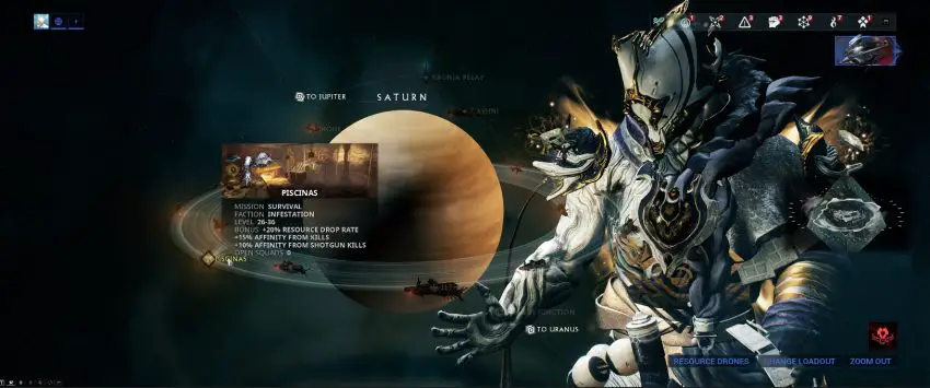 Mappa di Saturno Warframe