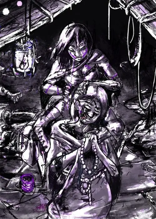 La bambola cadavere ricuce la suora in fuga in Dungeon Bitches