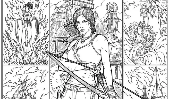 Libro da colorare Tomb Raider