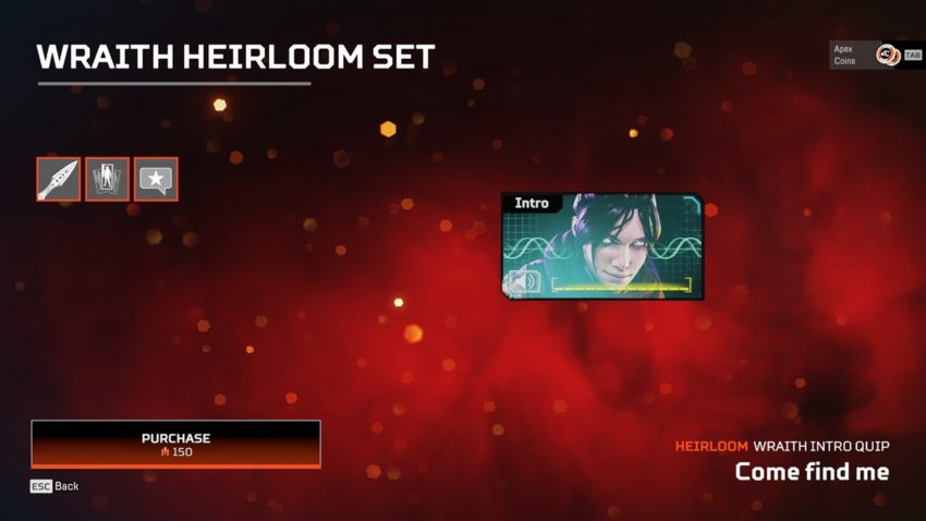 Wraith Heirloom Voice Line