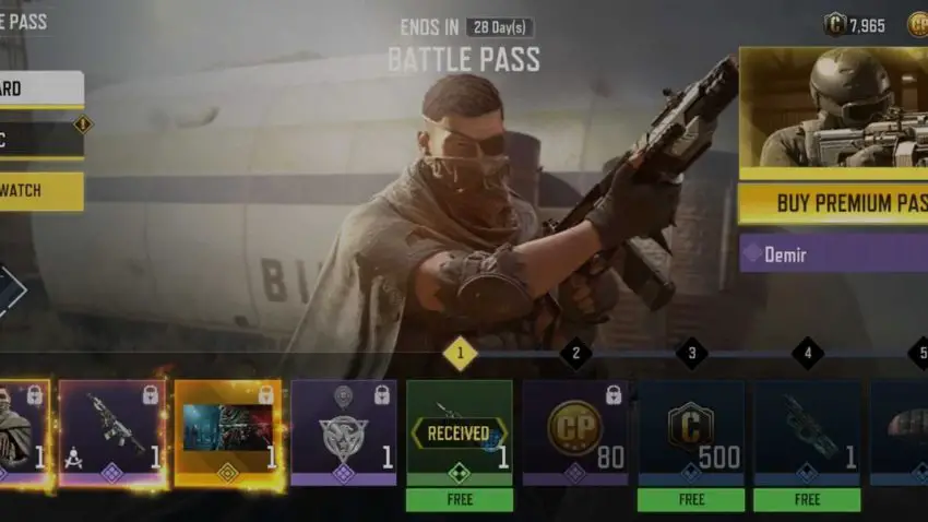 COD Mobile Stagione 7 Battle Pass gratuito e elenco premi premium