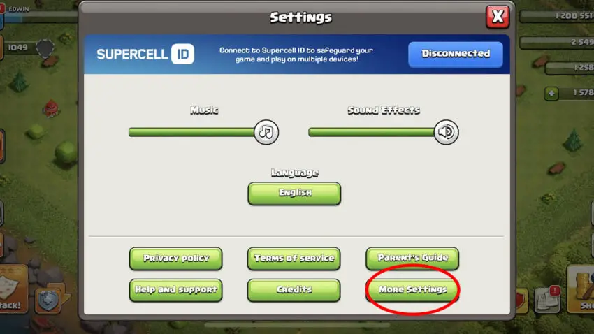 how do you change your username in clash of clans