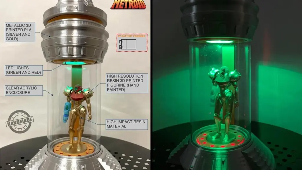 Metroid Samus con illuminazione a LED