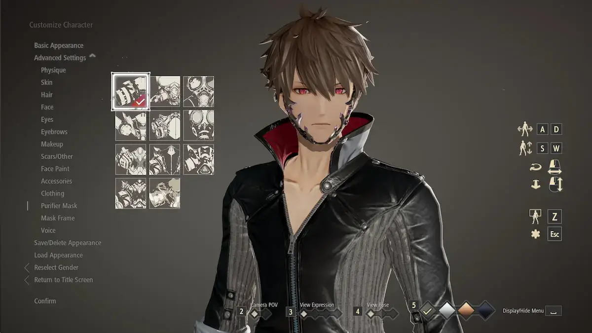 Maschera invisibile 1 per maschio e femmina mod per Code Vein