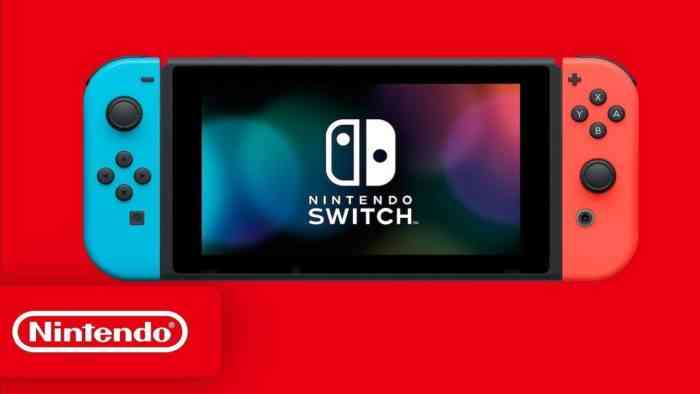 Nintendo Switch su sfondo rosso