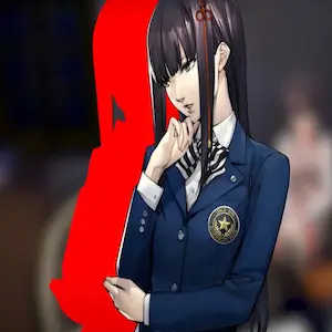 Hifumi medita con la mano sul mento