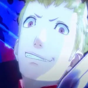 Ryuji che sorride compiaciuto a un nemico