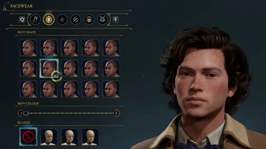 Selezione di costumi per la creazione del personaggio di Ron Weasley in Hogwarts Legacy