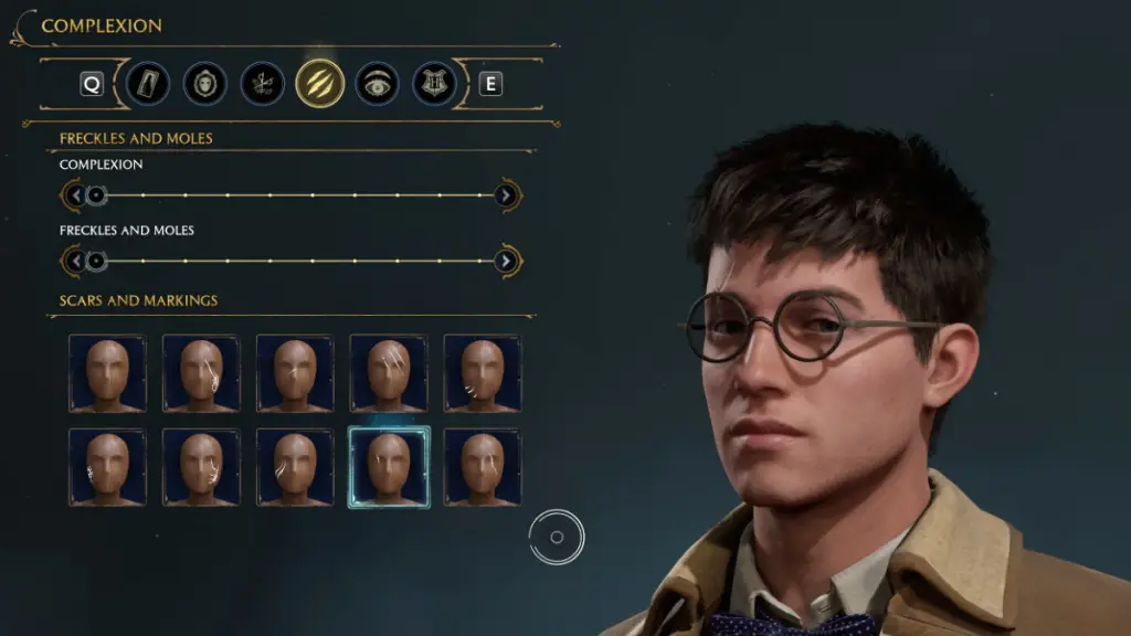 Opzioni di carnagione per creare un personaggio di Harry Potter in Hogwarts Legacy