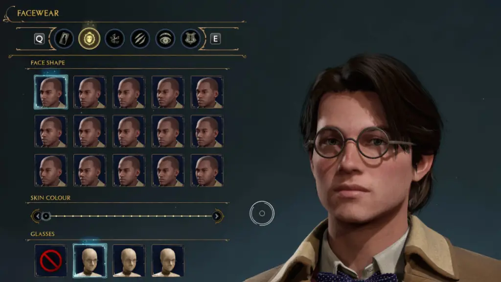 Opzioni di abbigliamento per la creazione di un personaggio di Harry Potter in Hogwarts Legacy