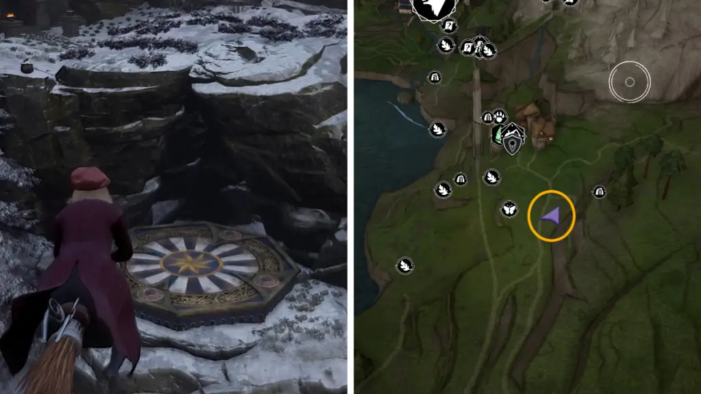 Posizione della mappa della piattaforma di atterraggio dell'Aranshire nell'eredità di Hogwarts