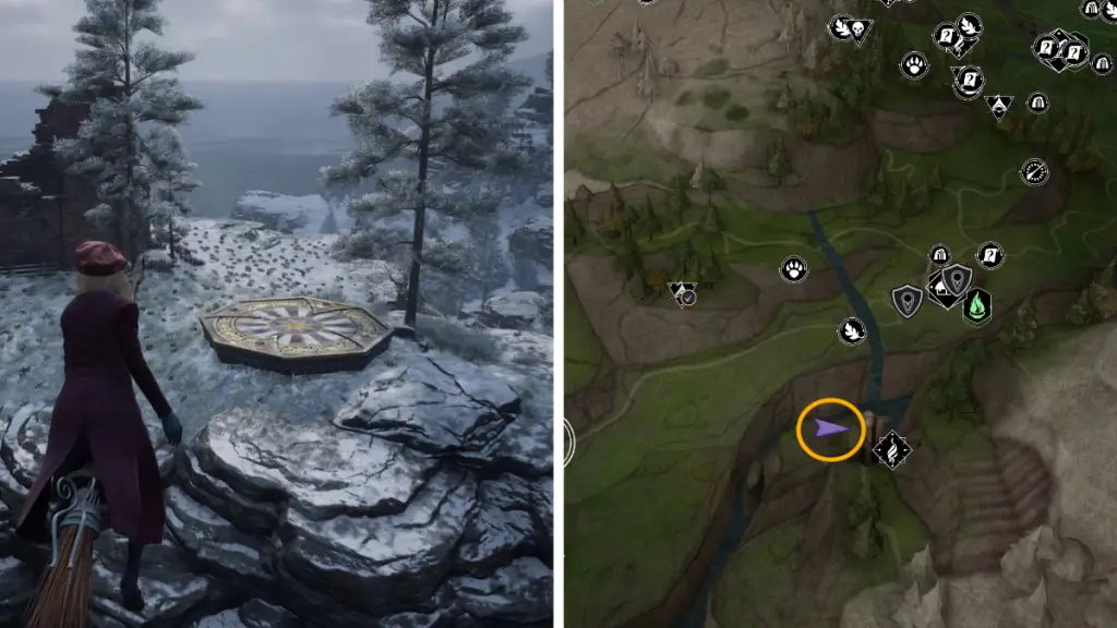 Posizione sulla mappa della piattaforma di atterraggio di Irondale nell'eredità di Hogwarts
