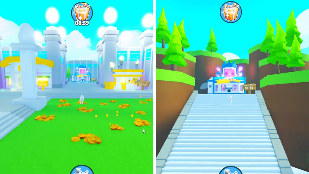 Due posizioni per Huge-A-Tron in Pet Simulator X