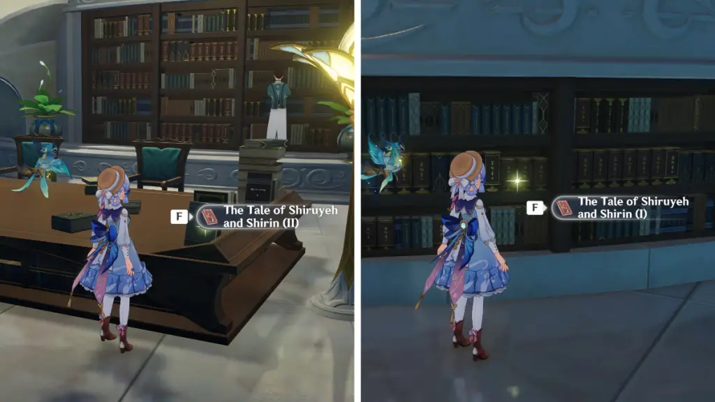 Le posizioni dei libri di The Tale of Shiruyeh e Shirin in Genshin Impact