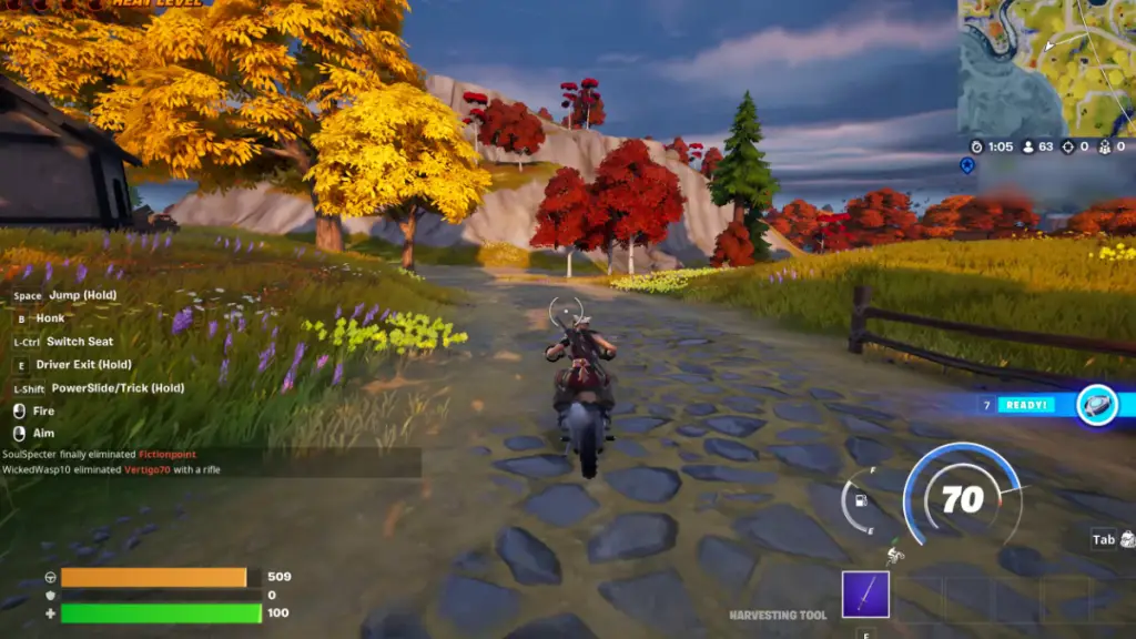 Raggiungere 70 mph su una moto in Fortnite