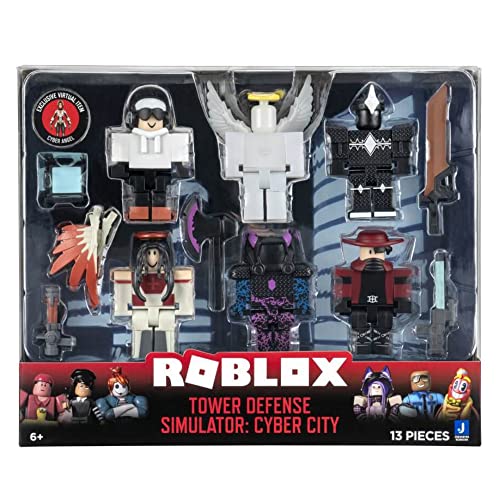 Roblox Action Collection - Tower Defense Simulator: Cyber ​​City Six Figure Pack [Includes Exclusive Virtual Item]