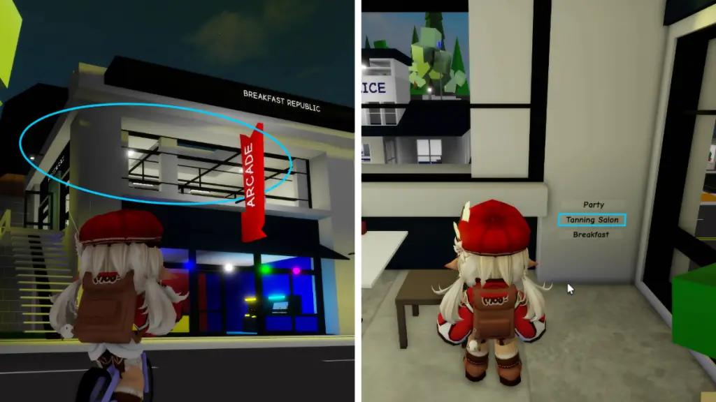 Posizione del salone di abbronzatura a Roblox Brookhaven