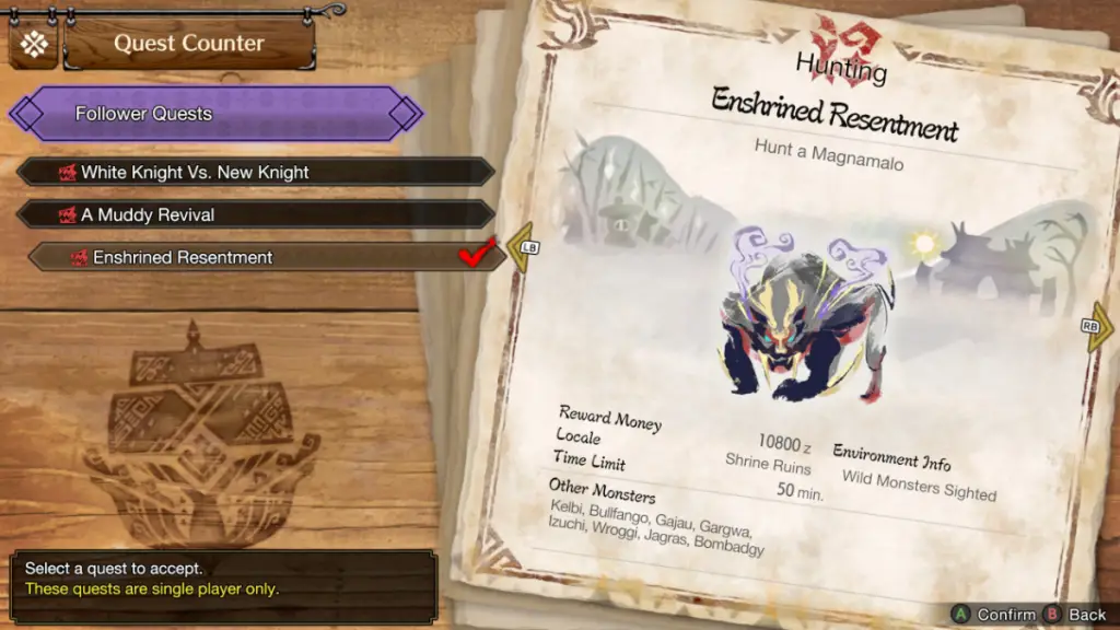 Missione prerequisito in Monster Hunter Rise Sunbreak per sbloccare la ricetta del randello dell'Ordine reale