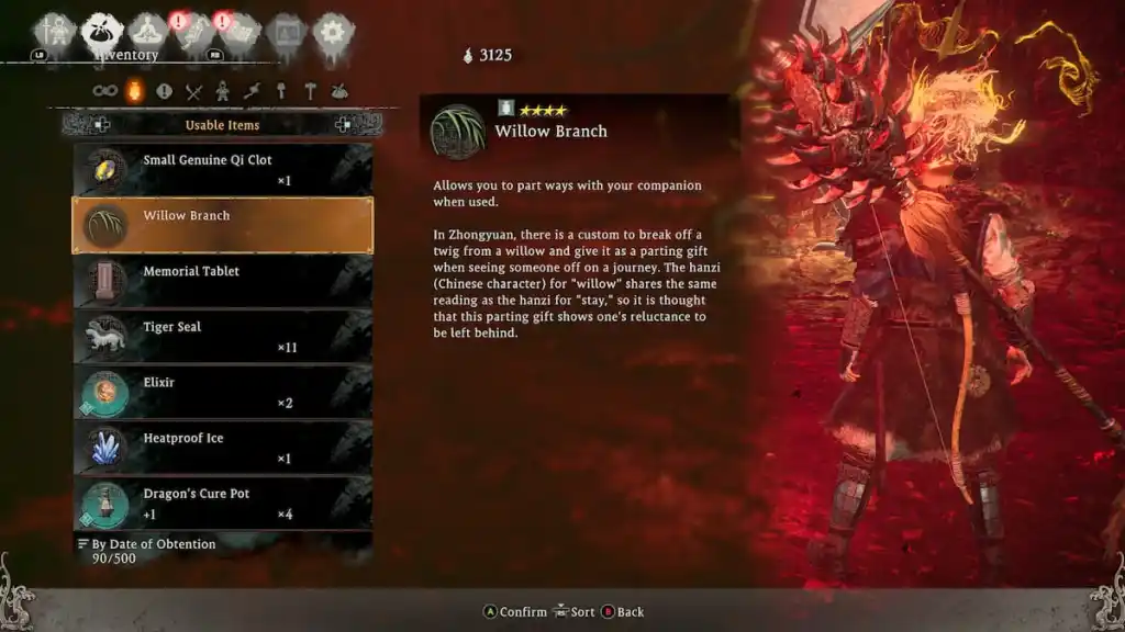 L'oggetto Ramo di salice in Wo Long Fallen Dynasty