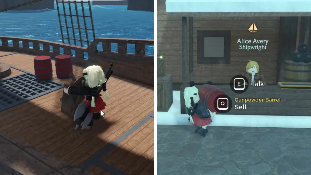 Vendere barili di polvere da sparo come carico in Arcane Odyssey