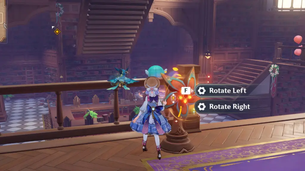 Rotazione del puzzle della girandola in Floral Pursuit Day 3 in Genshin Impact Windblume's Breath Event