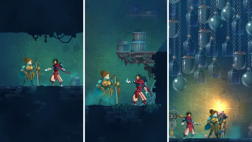 Parlando con il Tutorial Knight per sbloccare il DLC Ritorno a Castlevania in Dead Cells