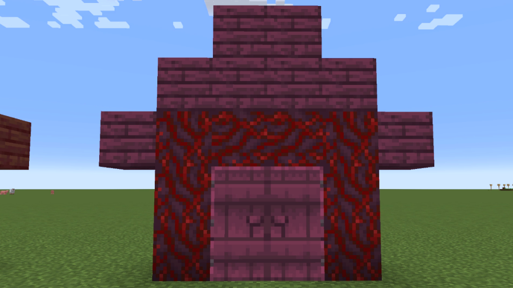 struttura della casa in legno cremisi in Minecraft