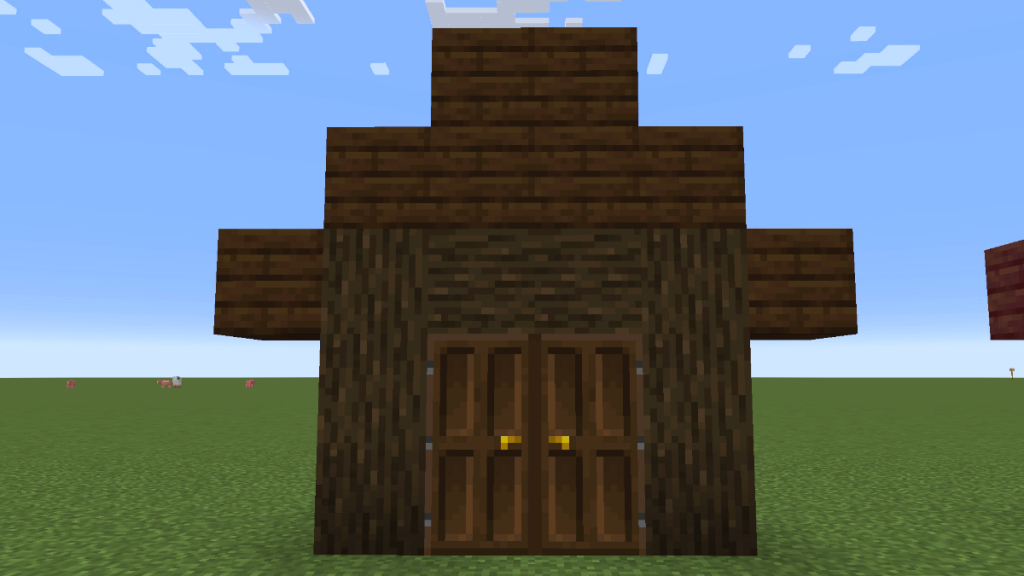 struttura della casa in legno di rovere scuro in Minecraft