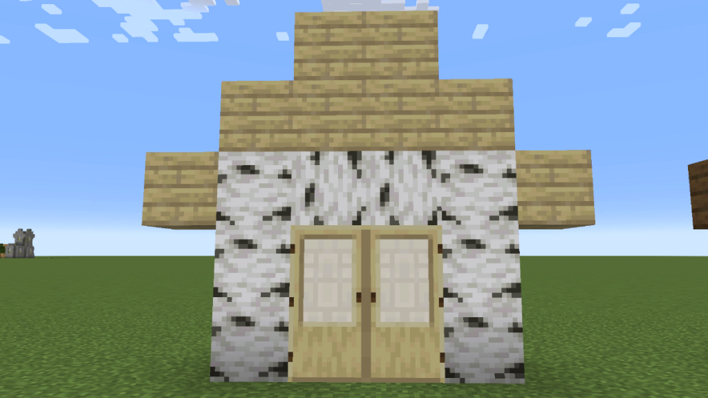 struttura della casa in legno di betulla in Minecraft