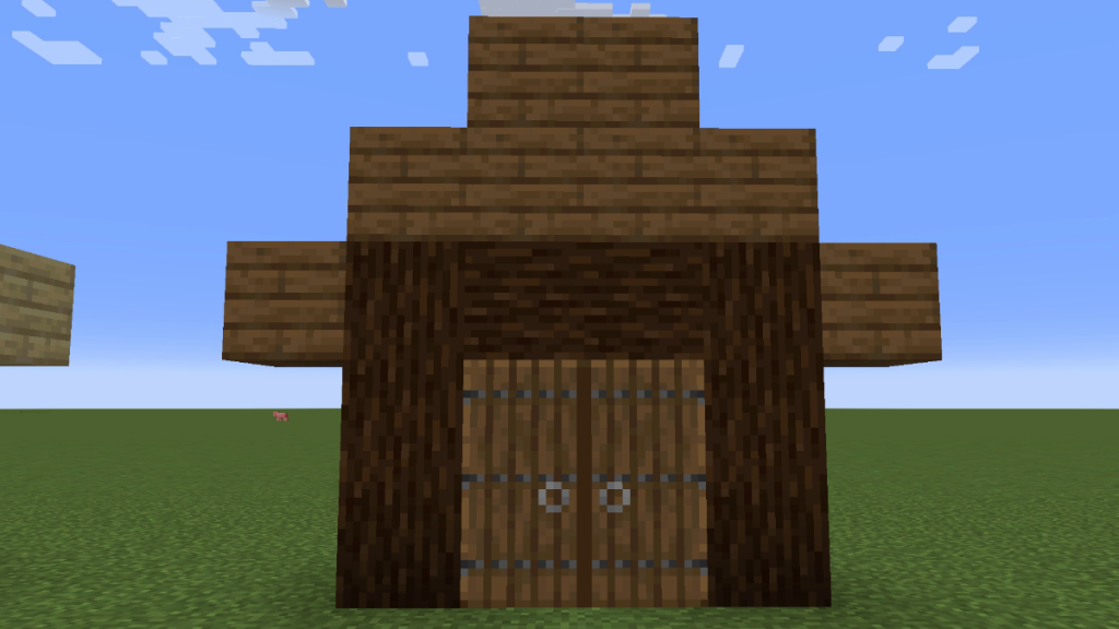 struttura della casa in legno di abete rosso in Minecraft