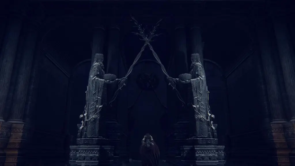 Screenshot di Elden Ring che mostra il Grand Lift of Rold