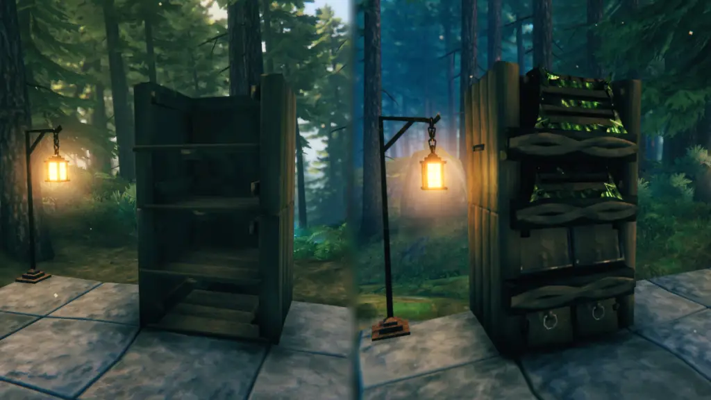 Woodland Storehouse Unità di stoccaggio Ricetta Valheim Interior