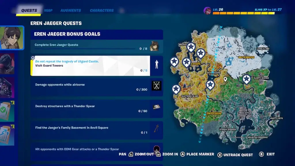 come-visitare-torri-di-guardia-eren-jaeger-fortnite