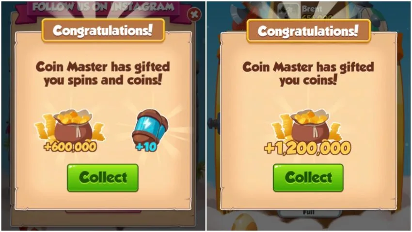 La differenza nel numero di monete gratuite di Coin Master, a seconda del tuo livello