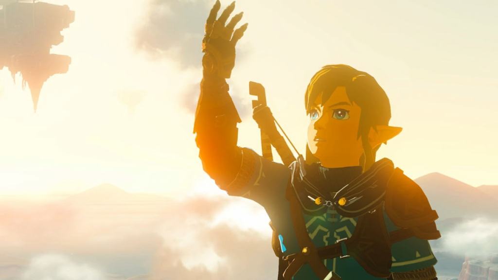 Link si guarda la mano in Tears of the Kingdom