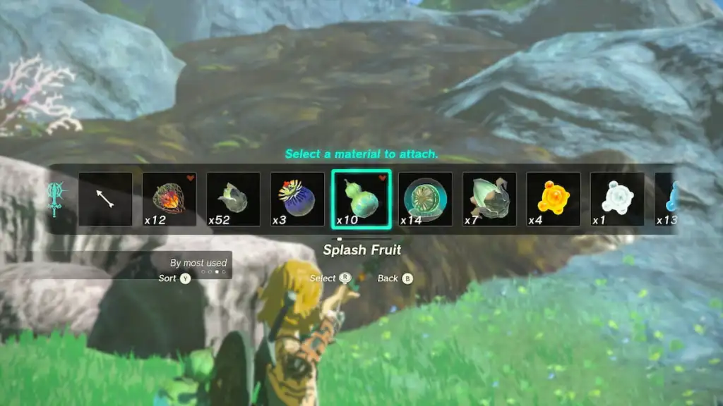 Splash Fruit Arrow Dominio TOTK di Zora