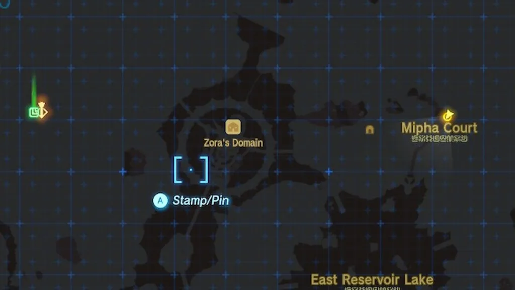 Posizioni sulla mappa di Zora Domain Mipha Court in The Legend of Zelda Tears of the Kingdom