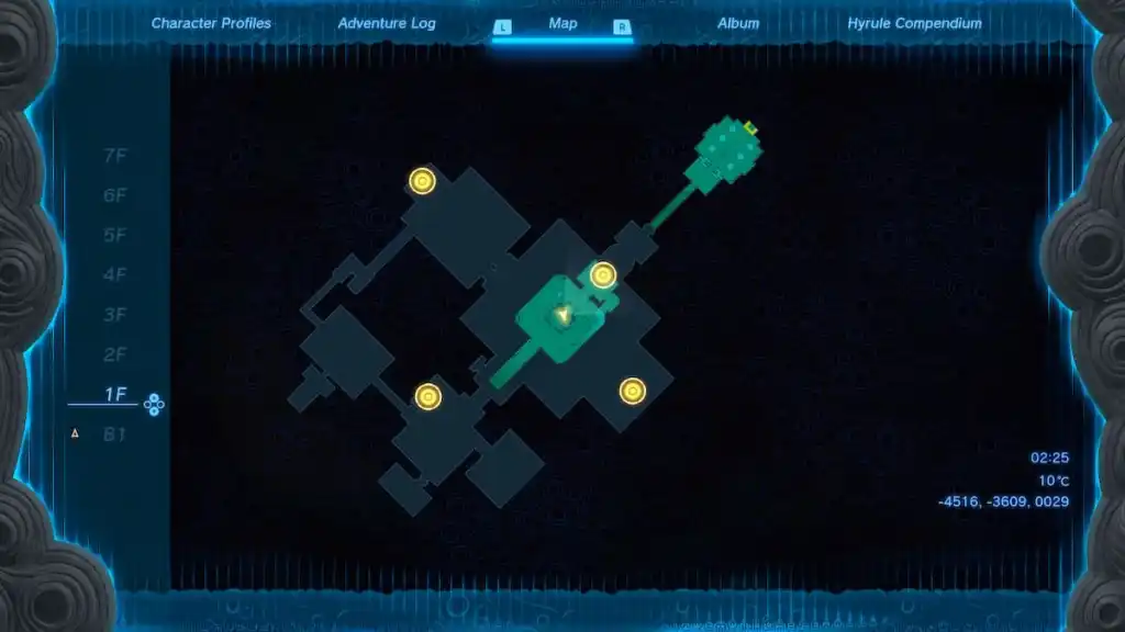 Indicatori della mappa di The Legend of Zelda Tears of the Kingdom Lightning Temple Quest