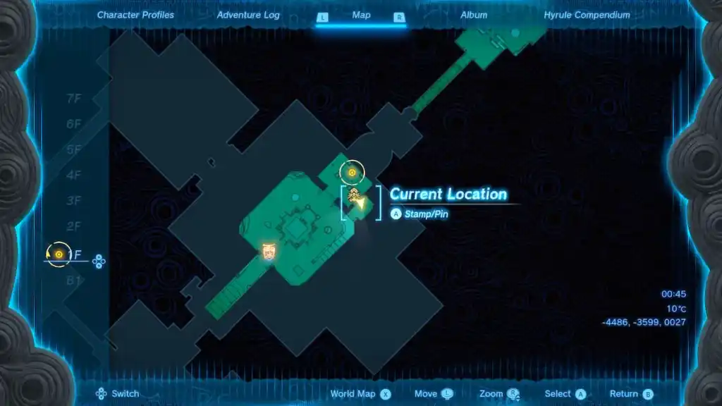 The Legend of Zelda Tears of the Kingdom Lightning Temple Batteria 1 mappa