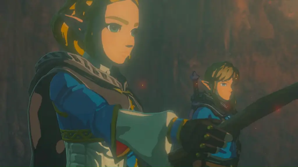 Link e la Principessa Zelda nel sottosuolo di Tears of the Kingdom